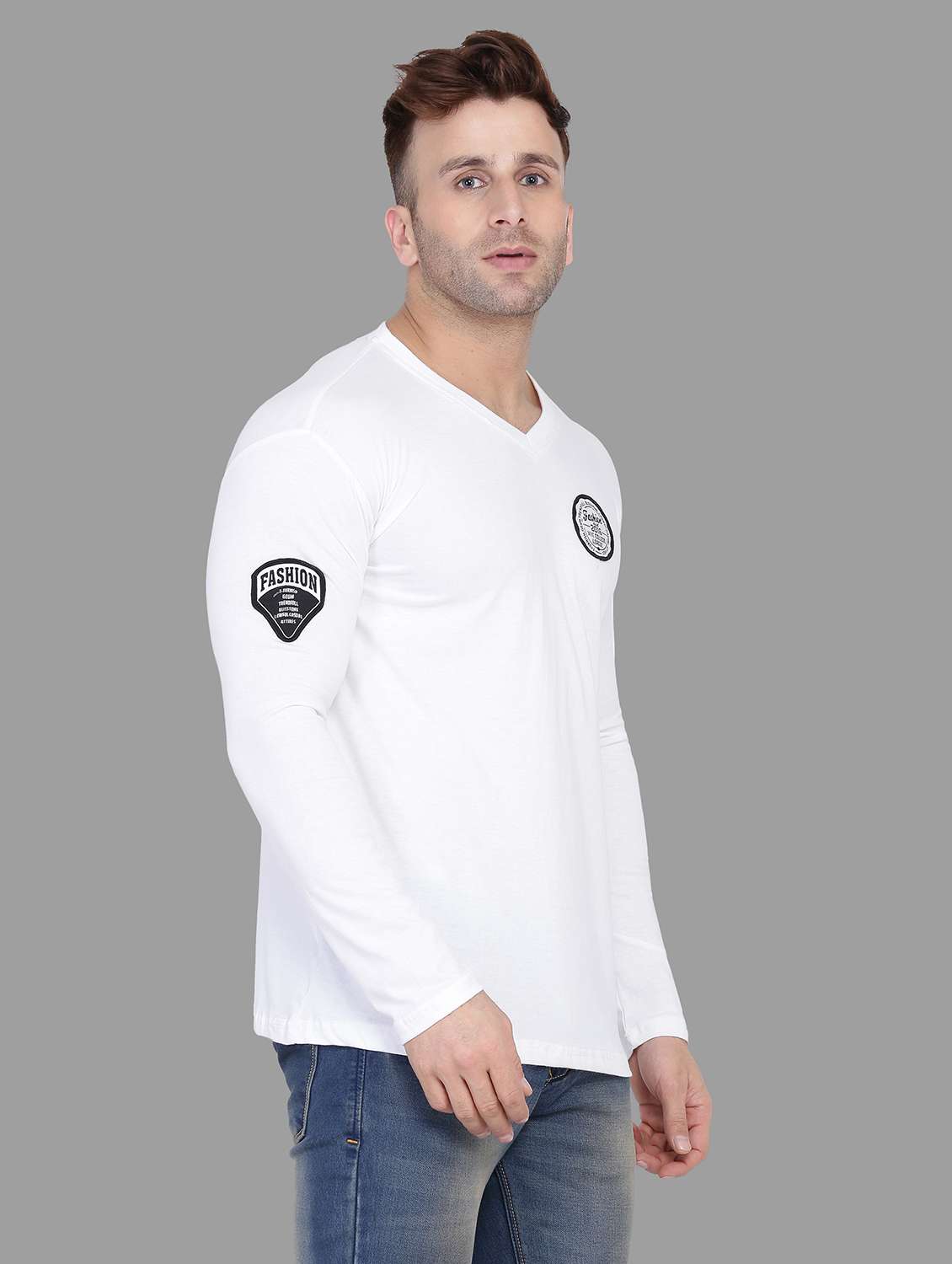 men v neck cotton t-shirt