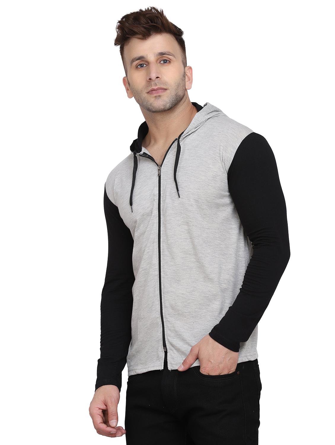hood neck color block regular t-shirt - 19915638 - Standard Image - 1