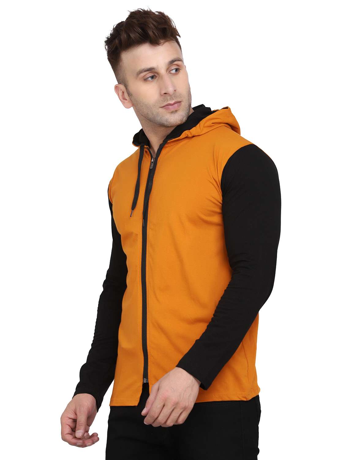 men color block hooded t-shirt - 19915647 -  Standard Image - 1