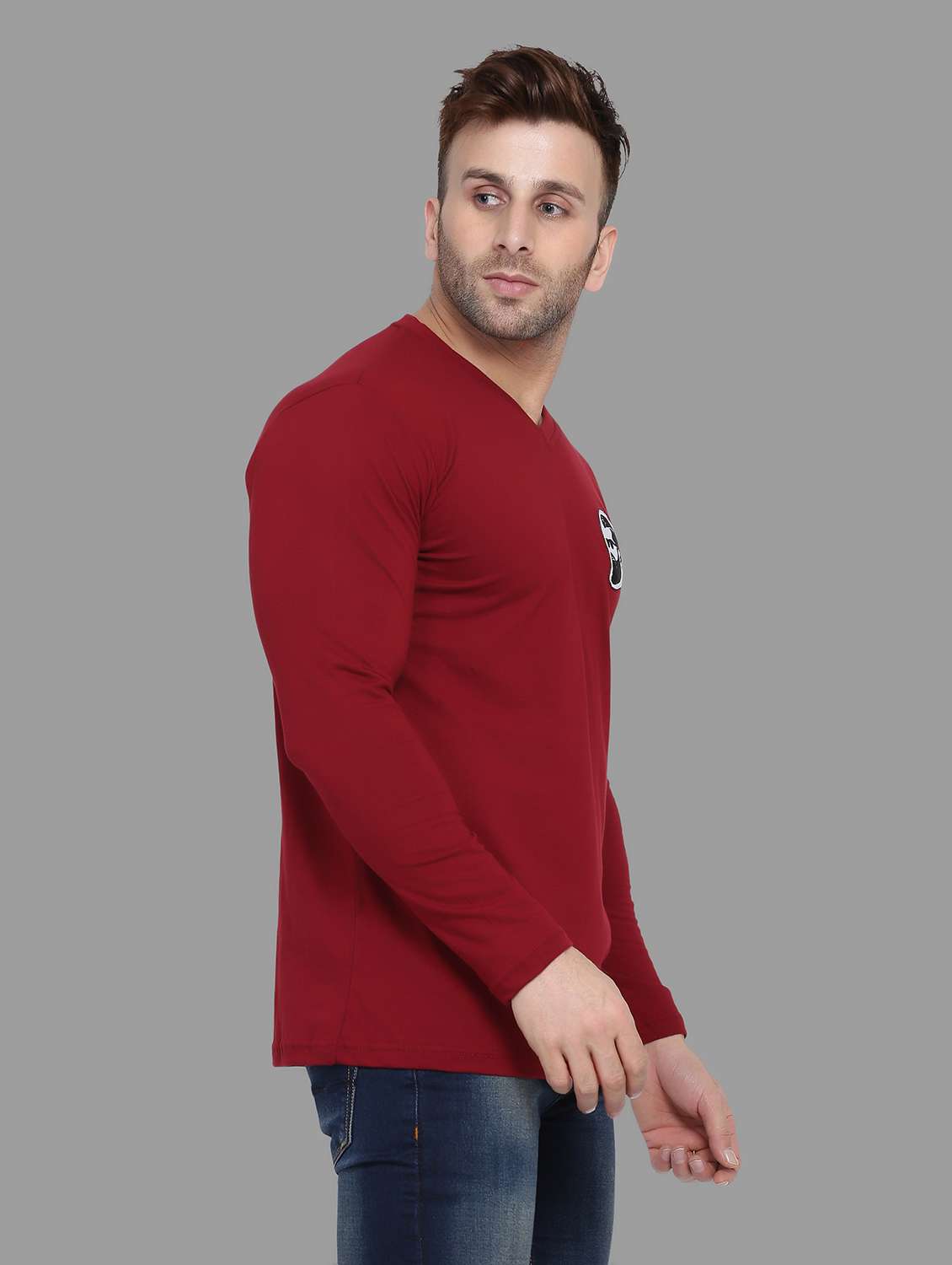 men v neck cotton t-shirt - 19915664 -  Standard Image - 1