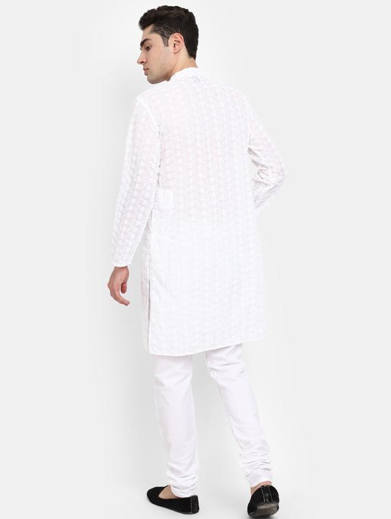 embroidered cotton kurta pyjama set - 19915966 - Standard Image - 1