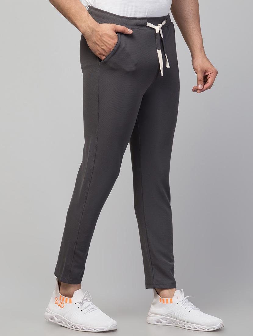 mid rise solid full length track pant - 19917066 - Standard Image - 1