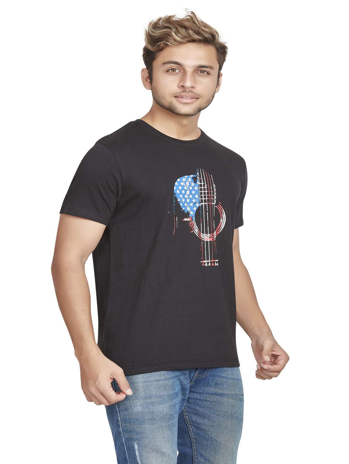 round neck printed cotton t-shirt - 19917161 -  Standard Image - 1