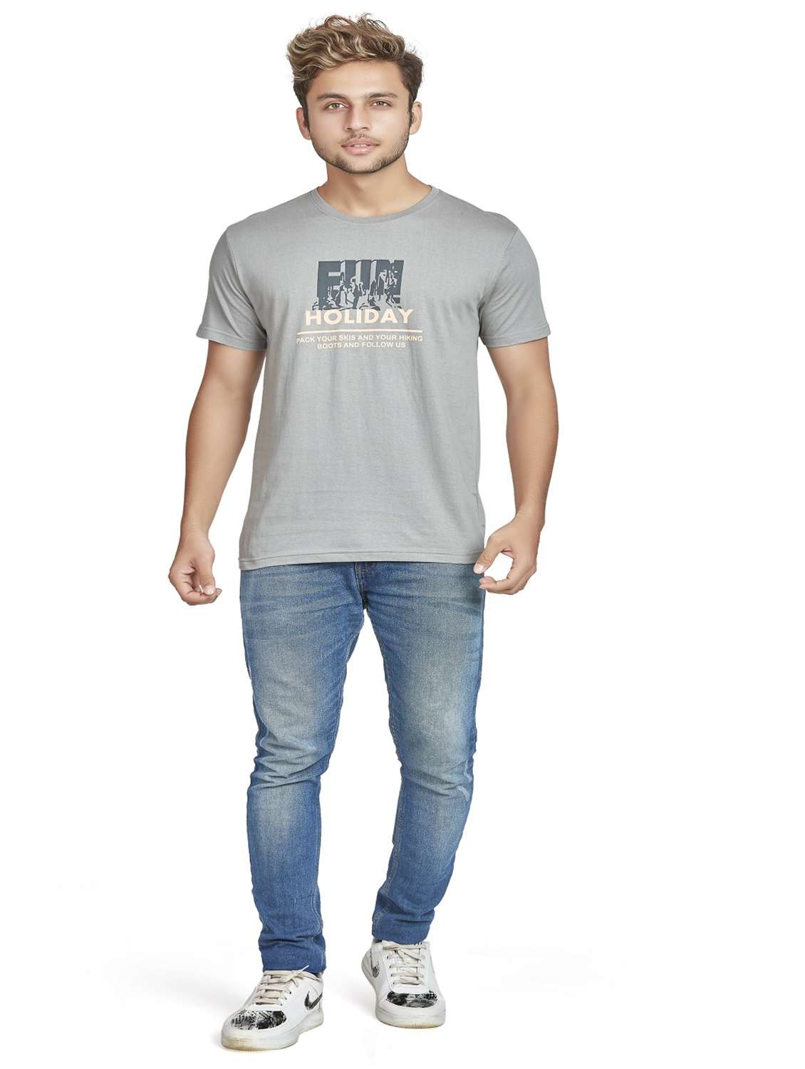 round neck printed cotton t-shirt - 19917162 -  Standard Image - 4