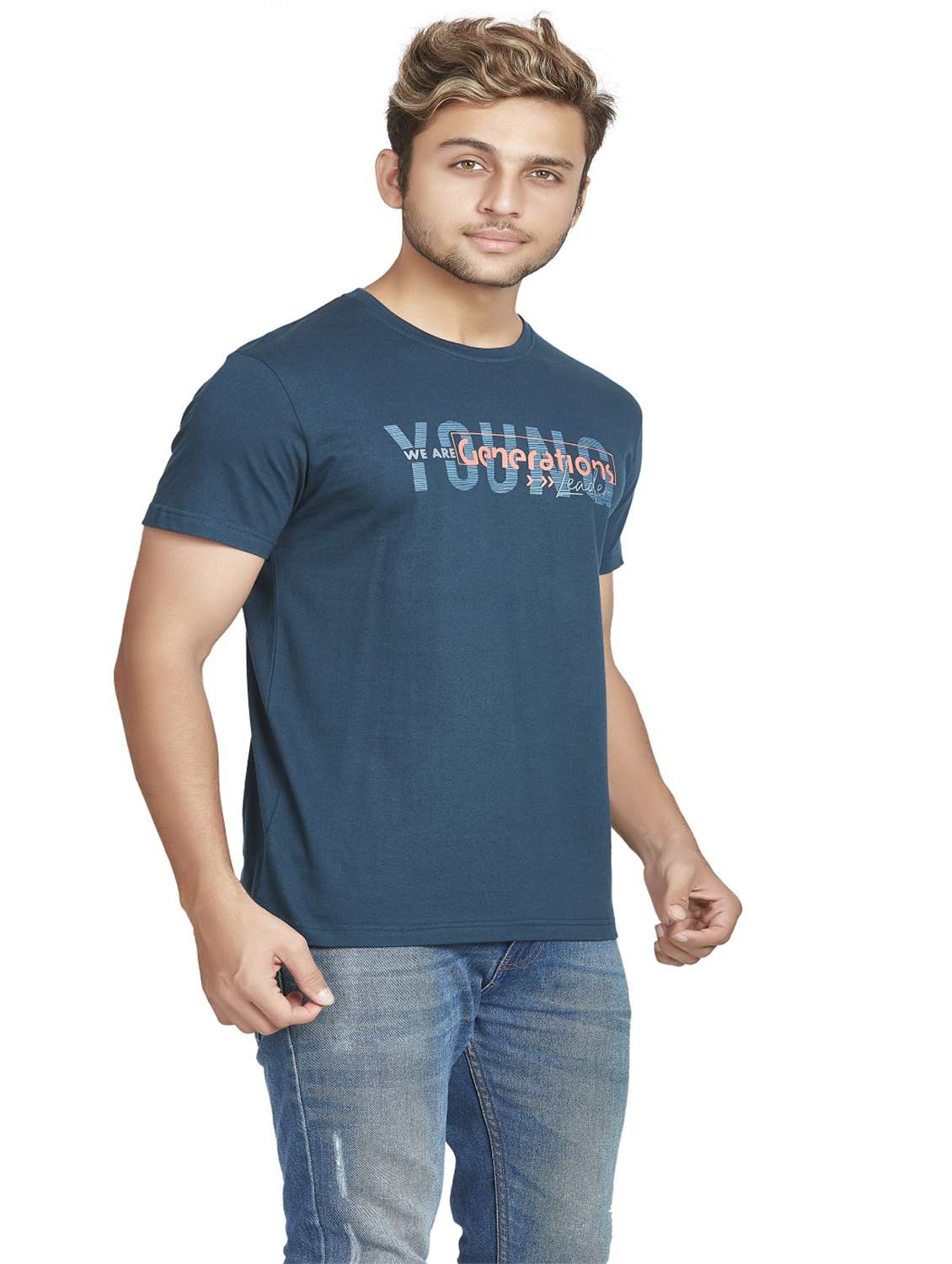 men round neck printed cotton t-shirt - 19917163 -  Standard Image - 1