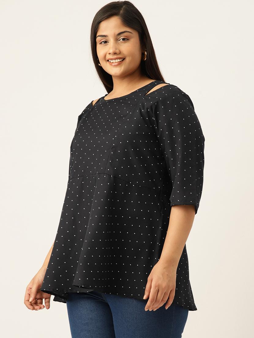 women plus size polka doted top - 19919358 - Standard Image - 1