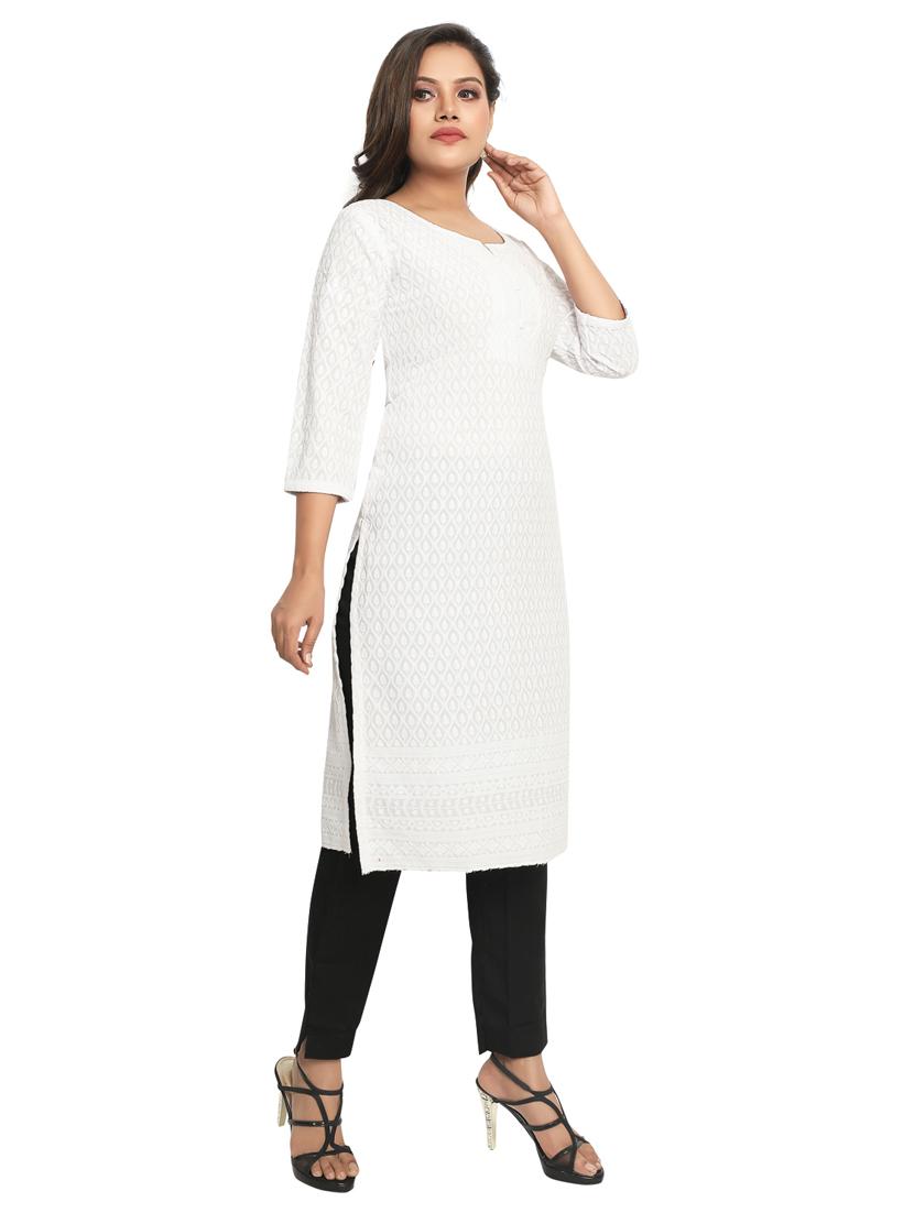 tonal embroidered straight kurta - 19919516 - Standard Image - 1