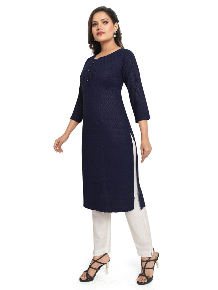 tonal embroidered straight kurta - 19919518 - Standard Image - 1