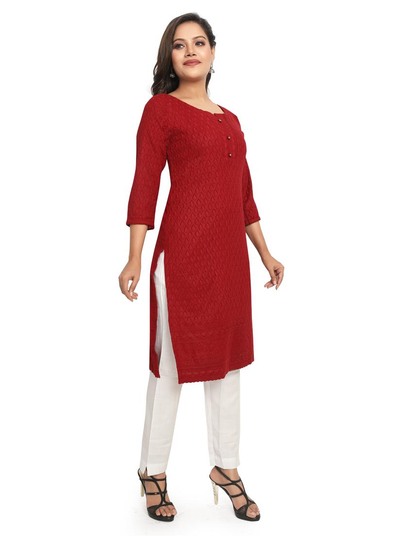 tonal embroidered straight kurta - 19919520 - Standard Image - 1