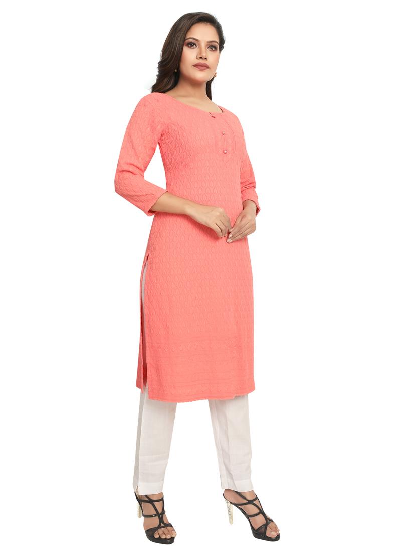 tonal embroidered straight kurta - 19919526 - Standard Image - 1