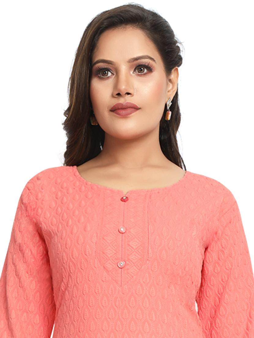 tonal embroidered straight kurta - 19919526 - Standard Image - 4