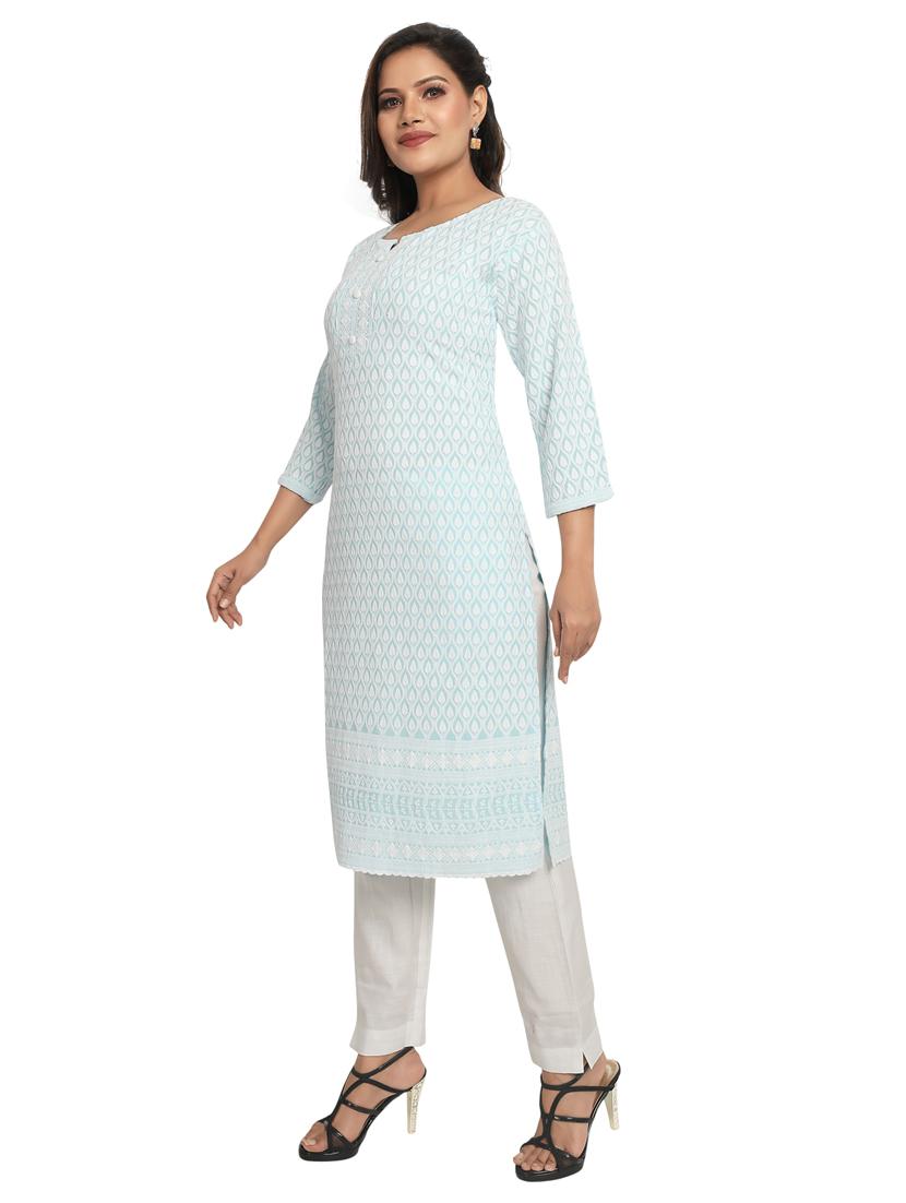 tonal embroidered straight kurta - 19919528 -  Standard Image - 1