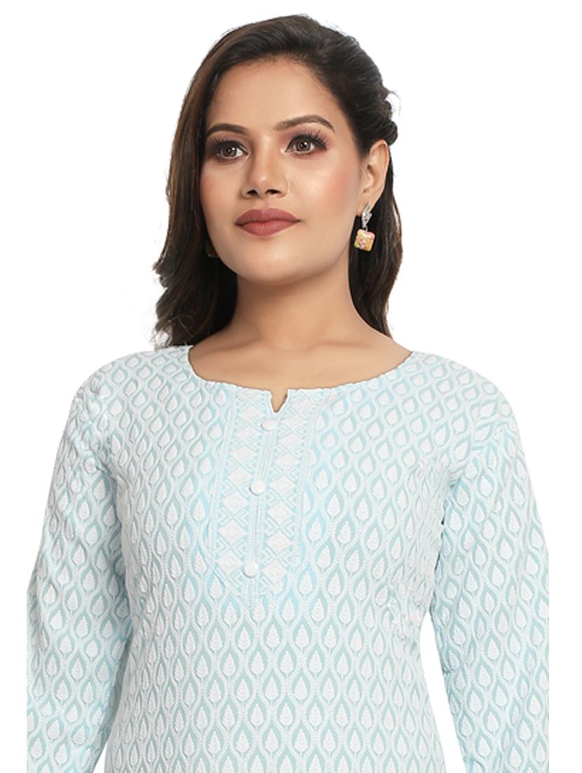 tonal embroidered straight kurta - 19919528 - Standard Image - 4