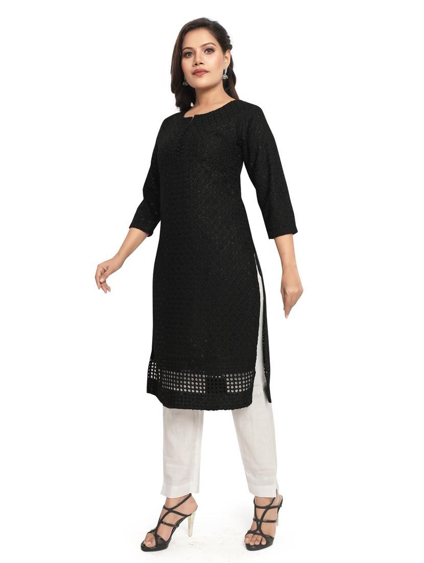 tonal embroidered straight kurta - 19919798 - Standard Image - 1