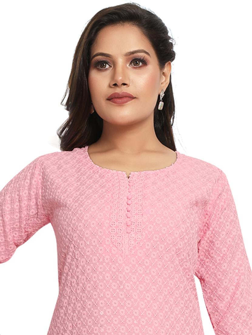 tonal embroidered straight kurta - 19919800 - Standard Image - 4