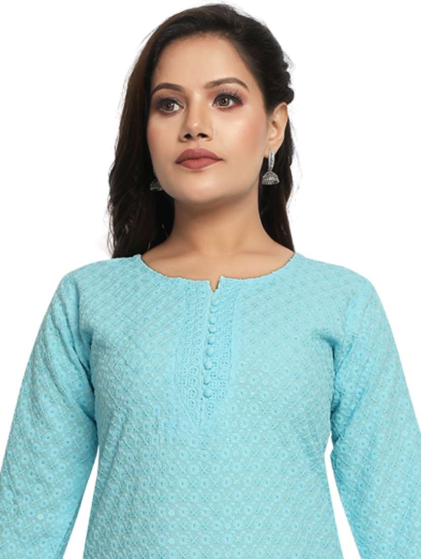 tonal embroidered straight kurta - 19919802 - Standard Image - 4