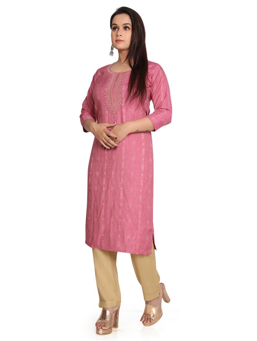 self design straight kurta - 19919828 - Standard Image - 1