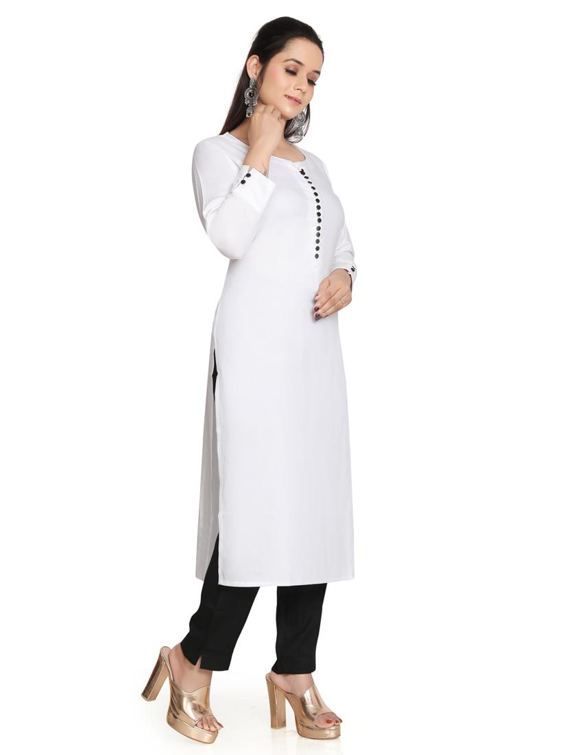 solid straight long kurta - 19919855 - Standard Image - 1