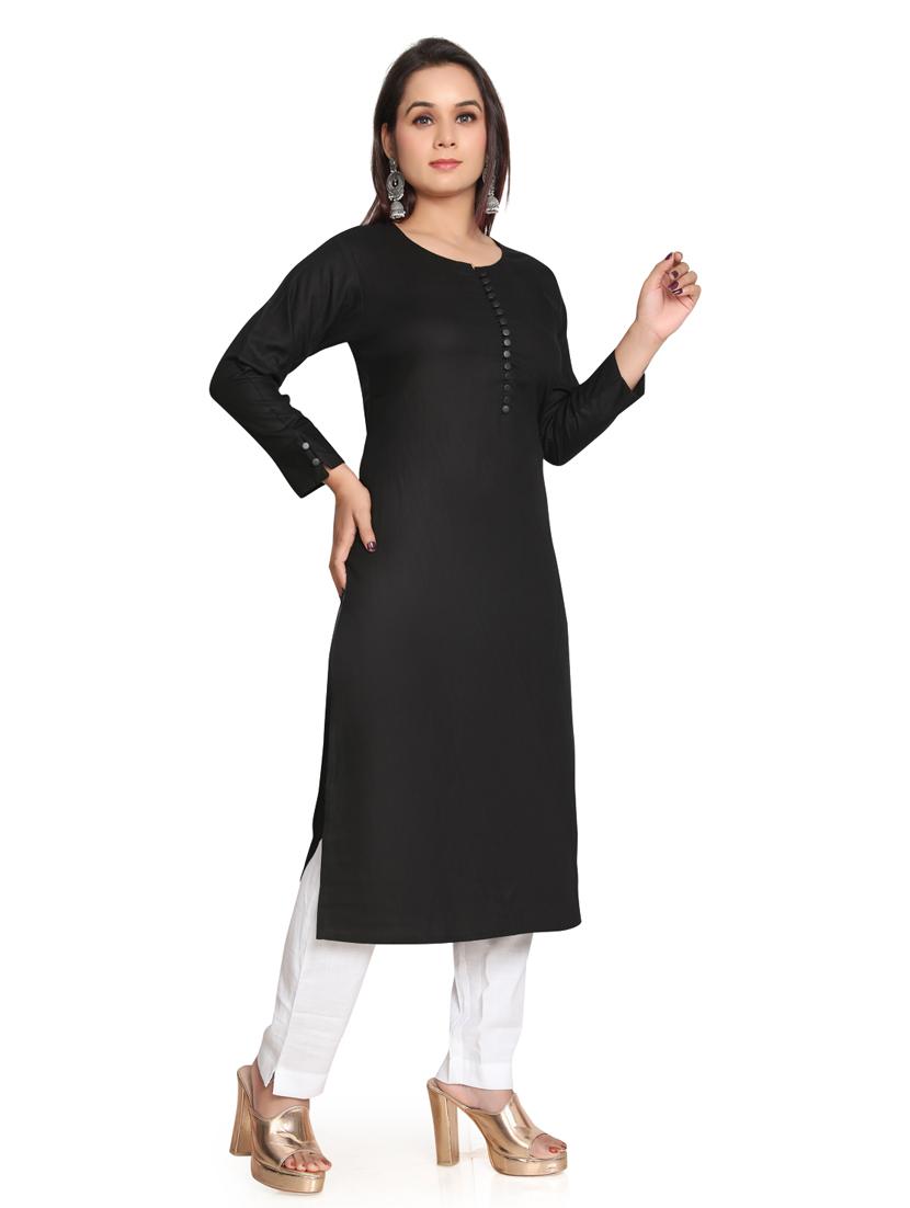 solid straight long kurta - 19919856 - Standard Image - 1