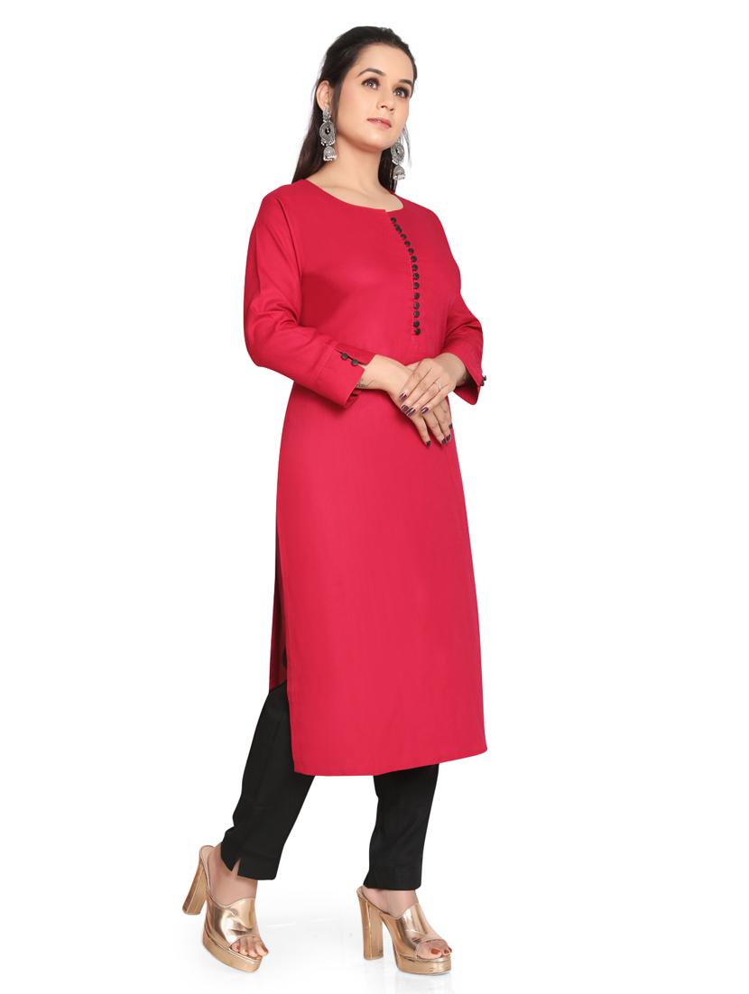 solid straight long kurta - 19919861 - Standard Image - 1