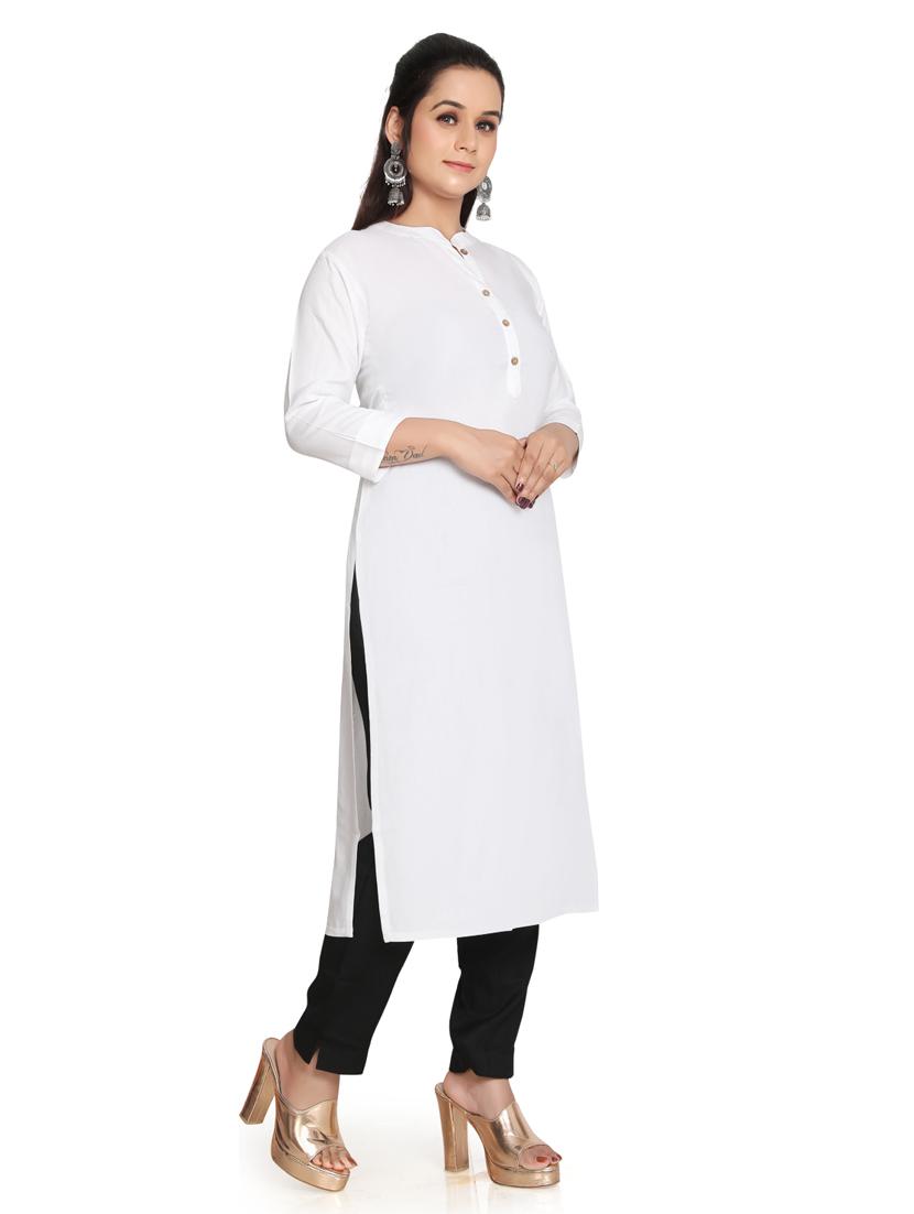 solid straight long kurta - 19919862 - Standard Image - 1