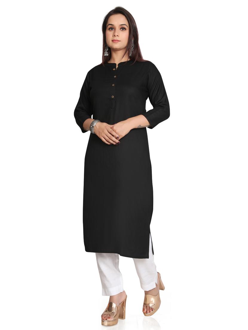 solid straight long kurta - 19919863 - Standard Image - 1