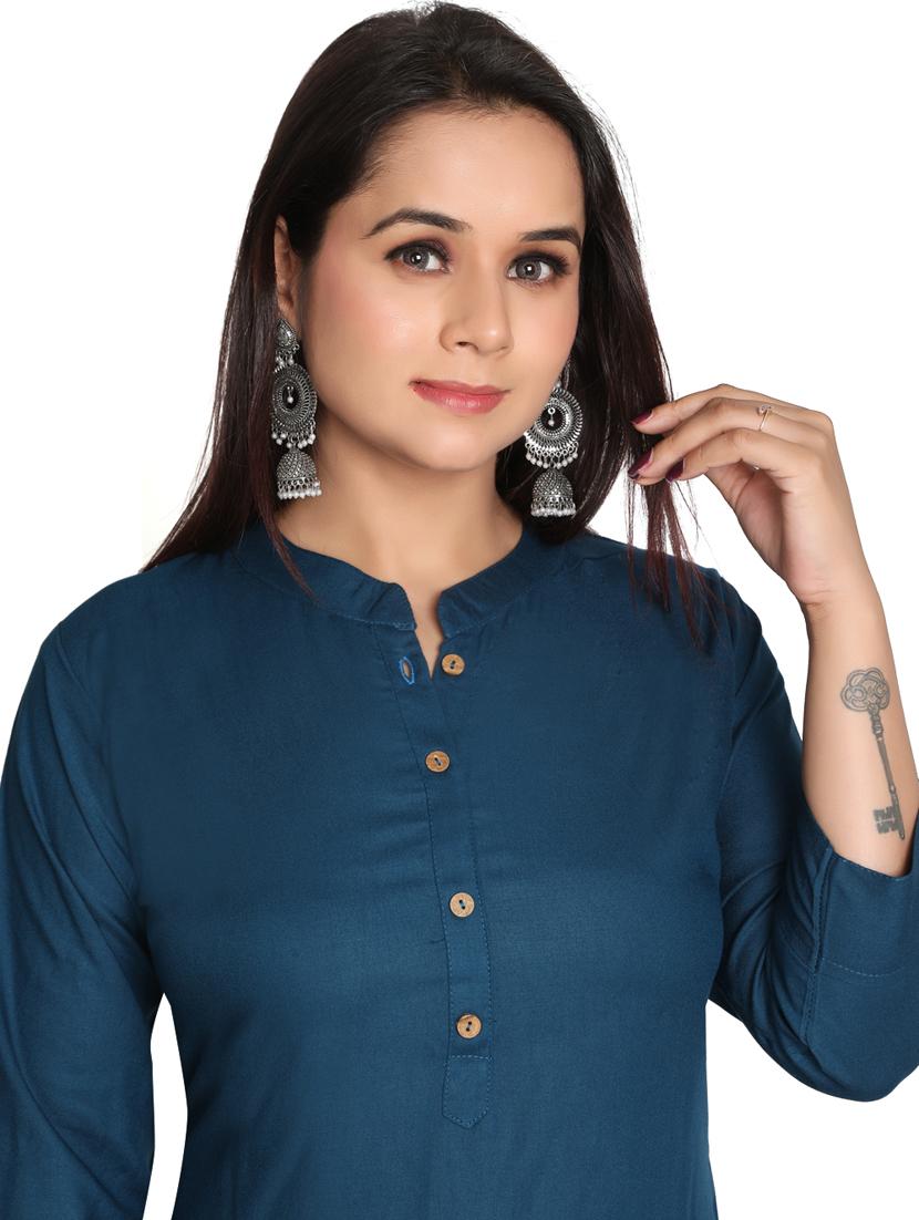 solid straight long kurta - 19919866 - Standard Image - 4