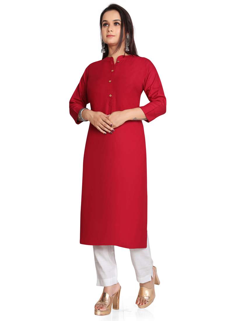 solid straight long kurta  - 19919869 -  Standard Image - 1