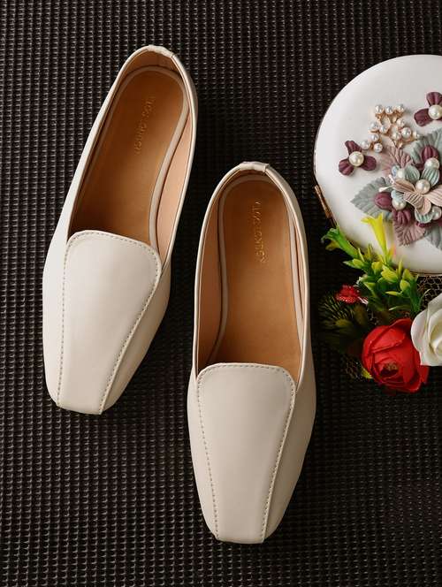 off-white solid slip on ballerina - 19919996 - Standard Image - 0