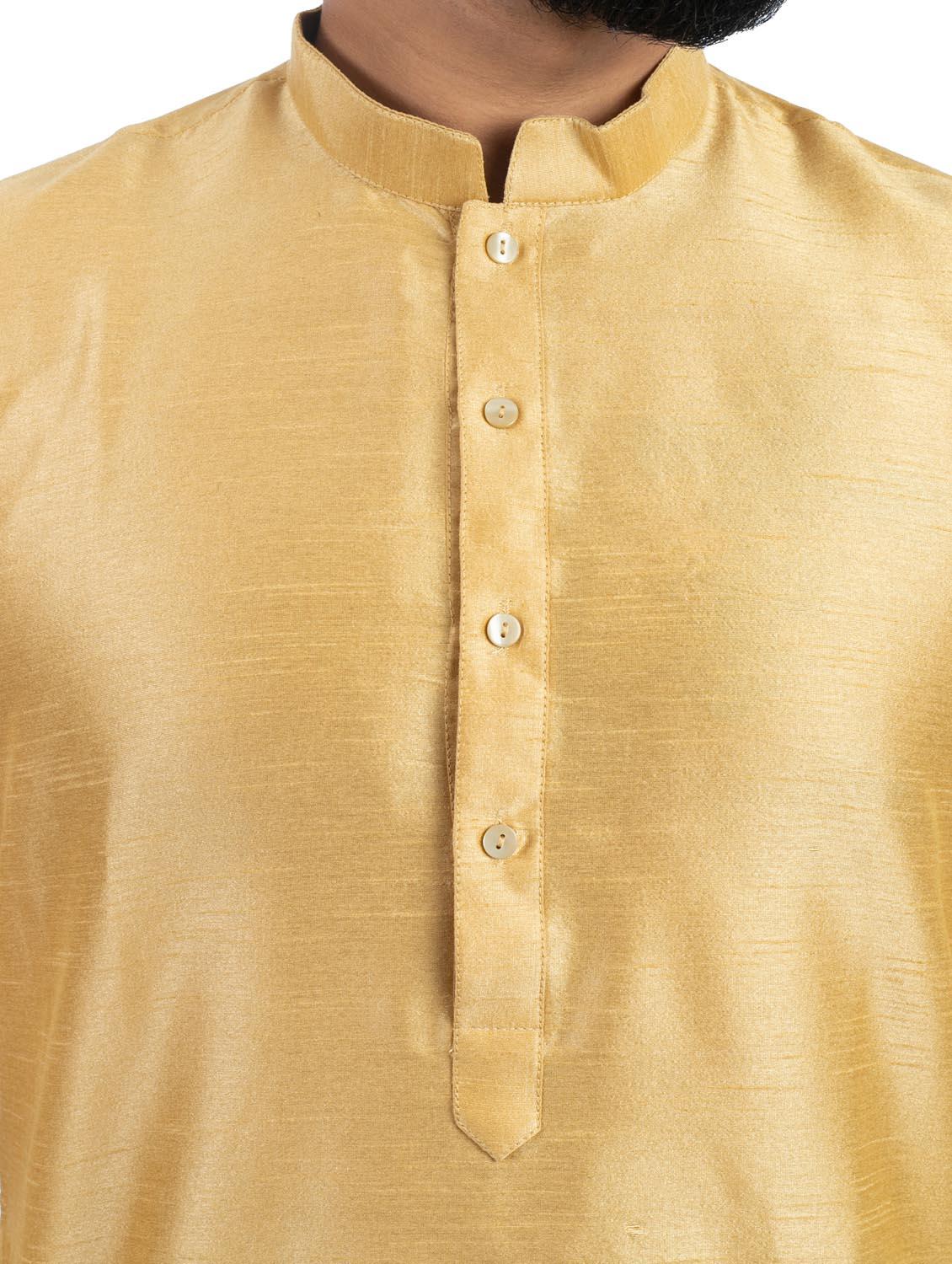 beige solid polyester long kurta - 19920561 - Standard Image - 4
