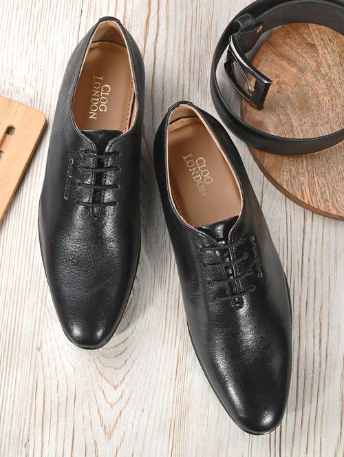 black leather laceup oxfords - 19920856 - Standard Image - 0