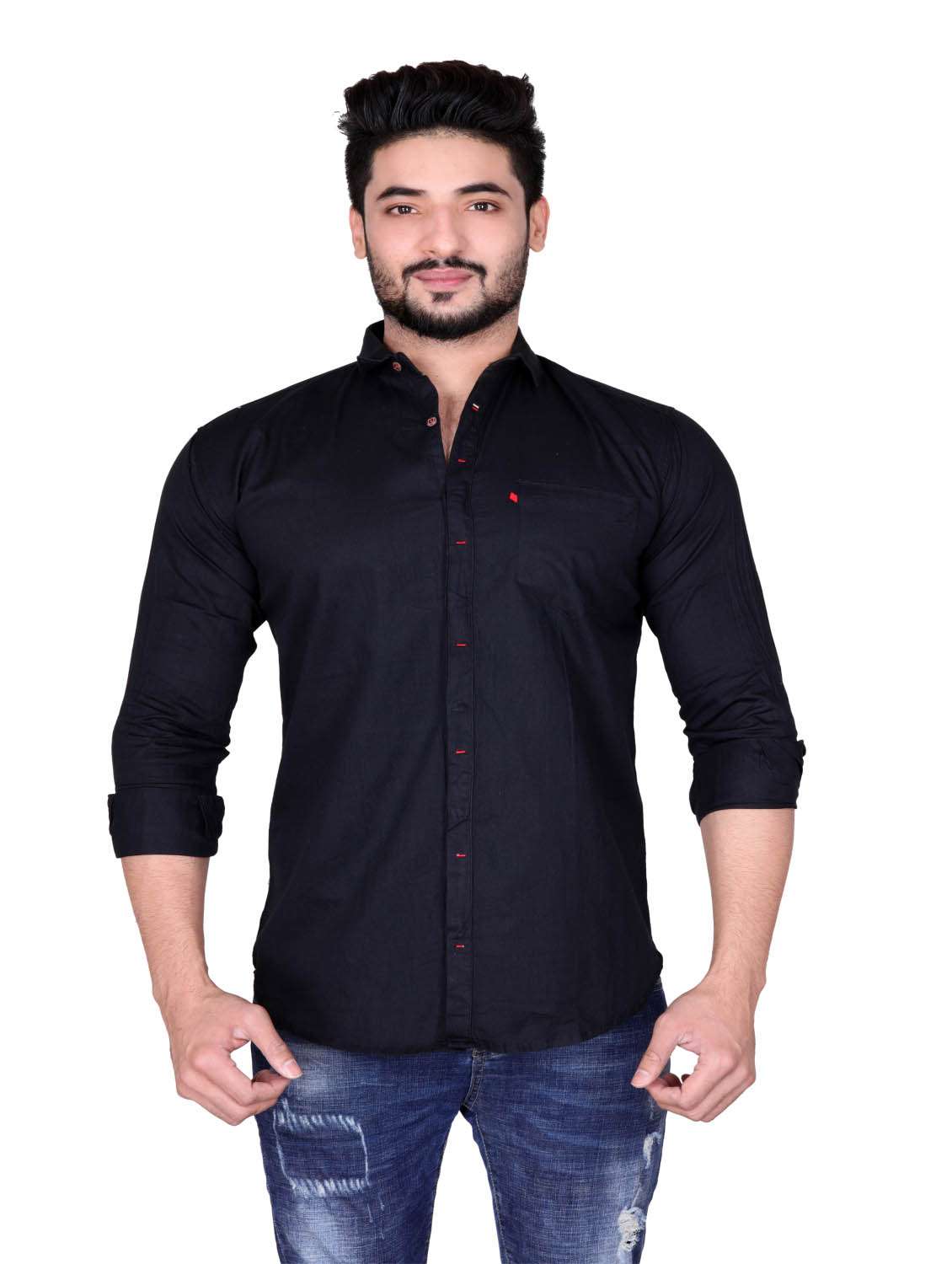 mens solid casual shirt