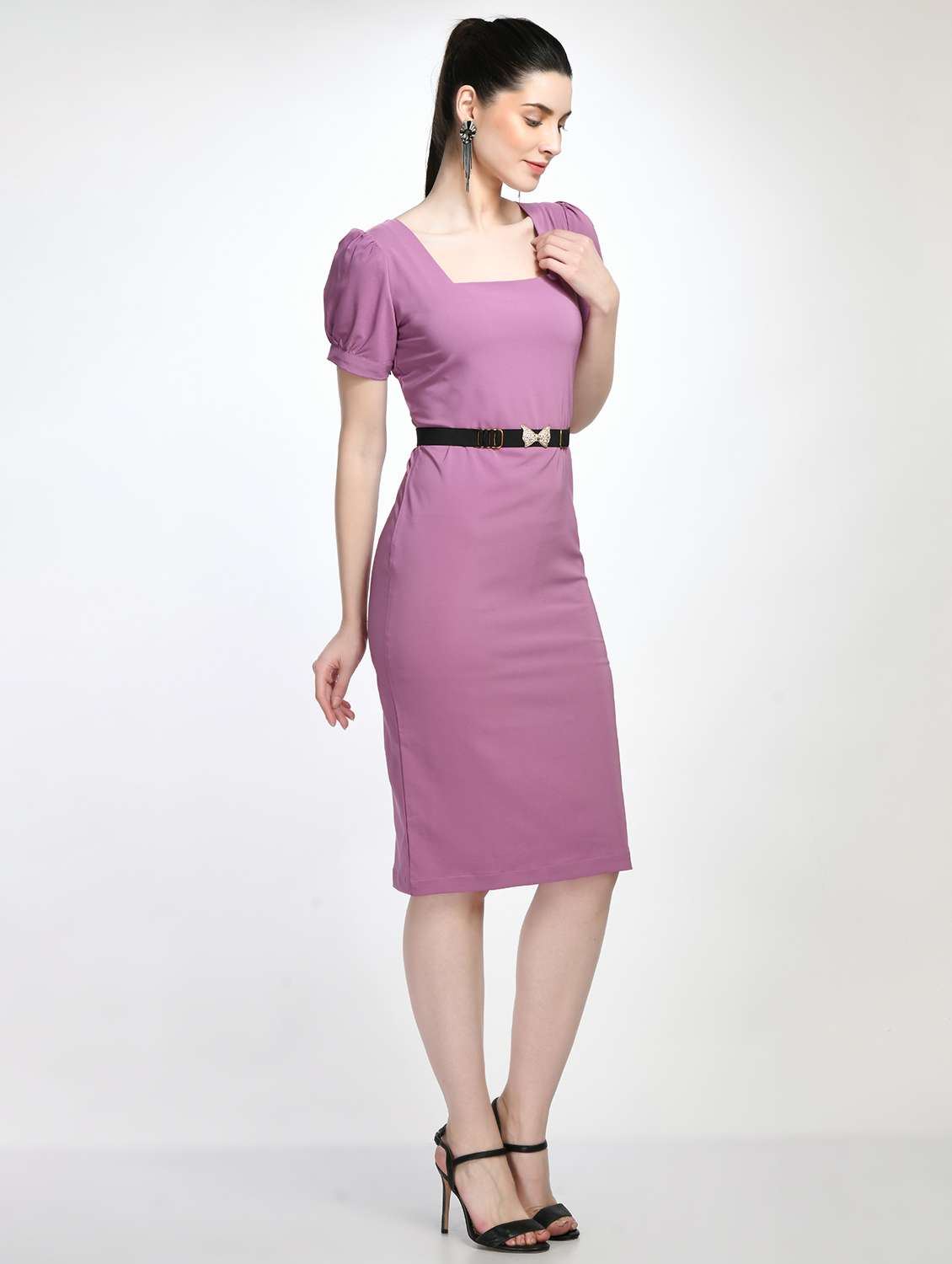 square neck solid bodycon dress - 19921706 - Standard Image - 1