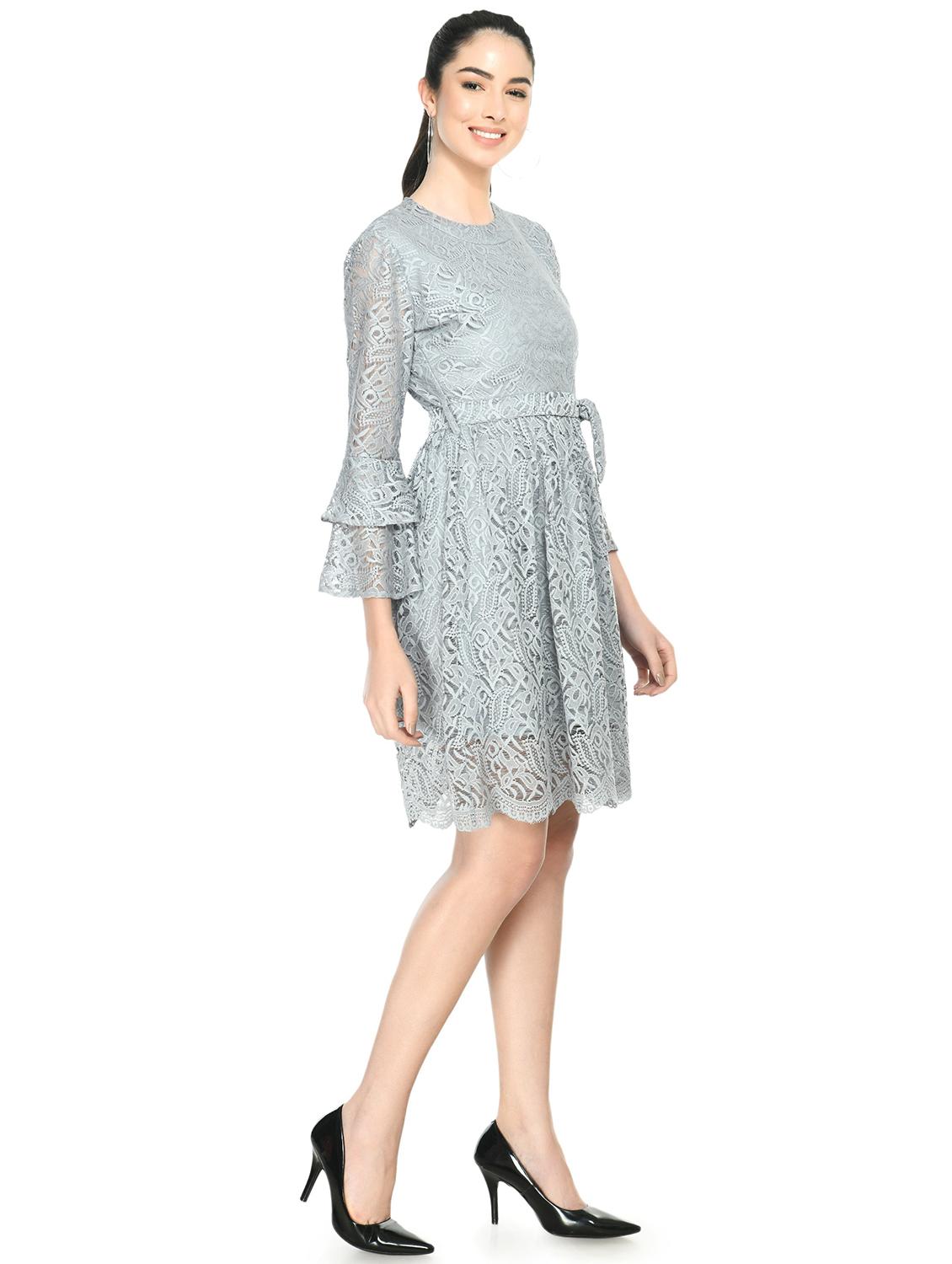 self design fit & flared dress - 19921716 - Standard Image - 1