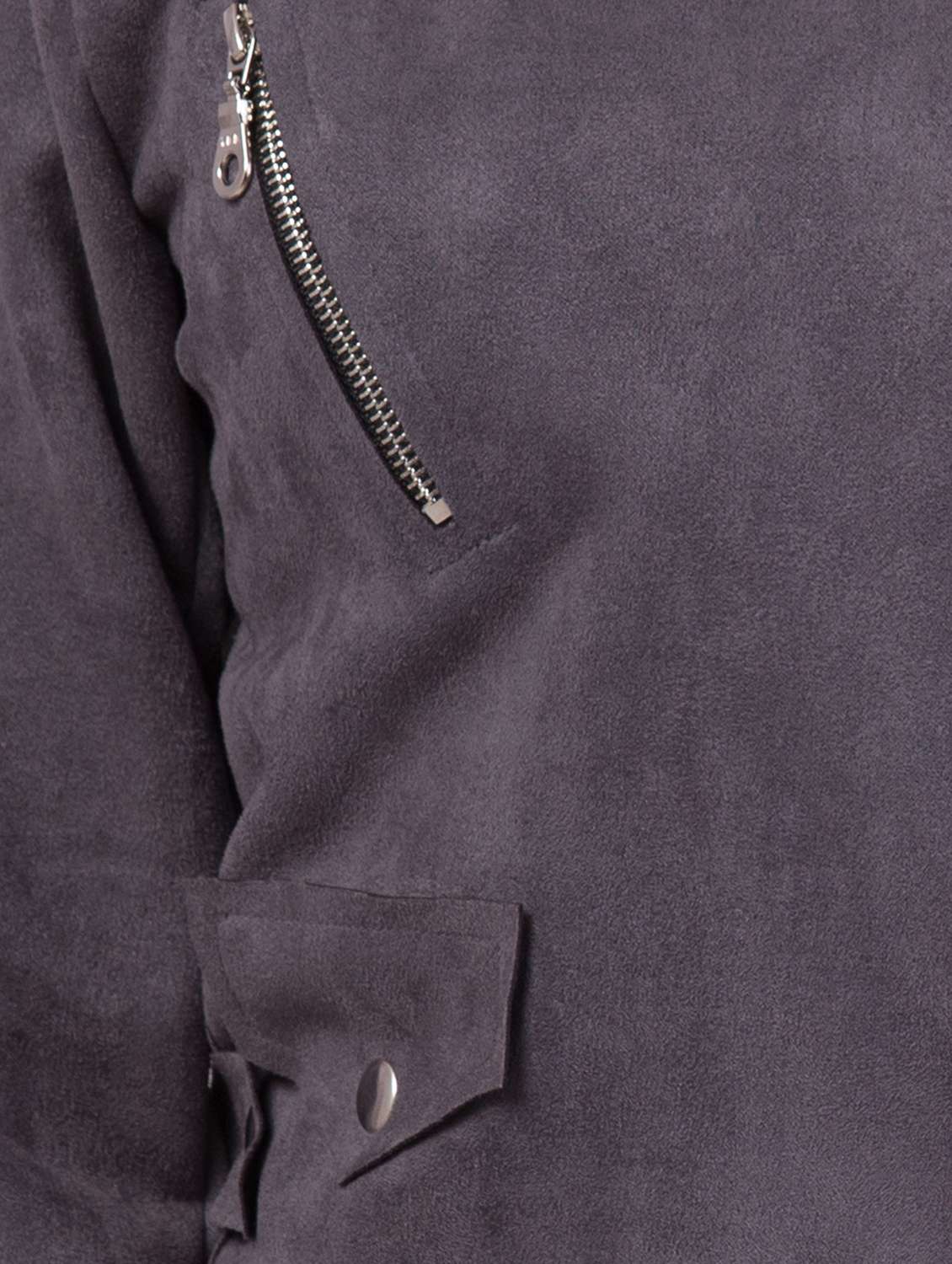 long sleeved solid zipper leather jacket - 19921810 - Standard Image - 4