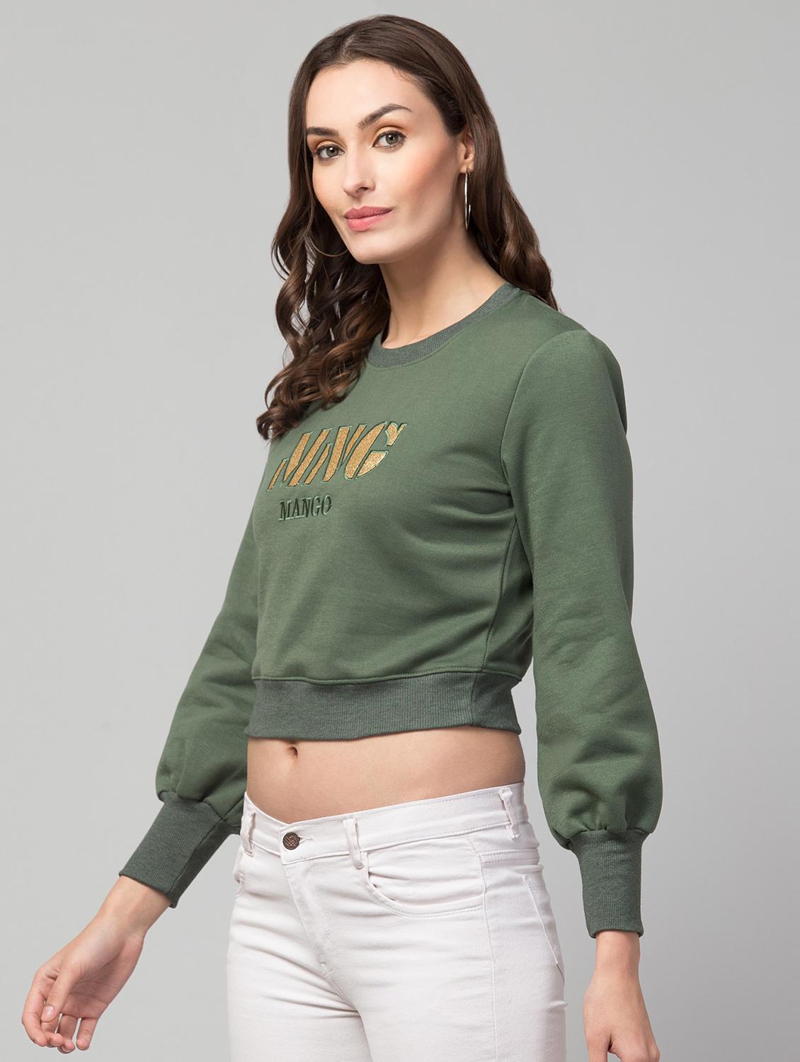 green solid regular sweatshirt - 19921878 - Standard Image - 1