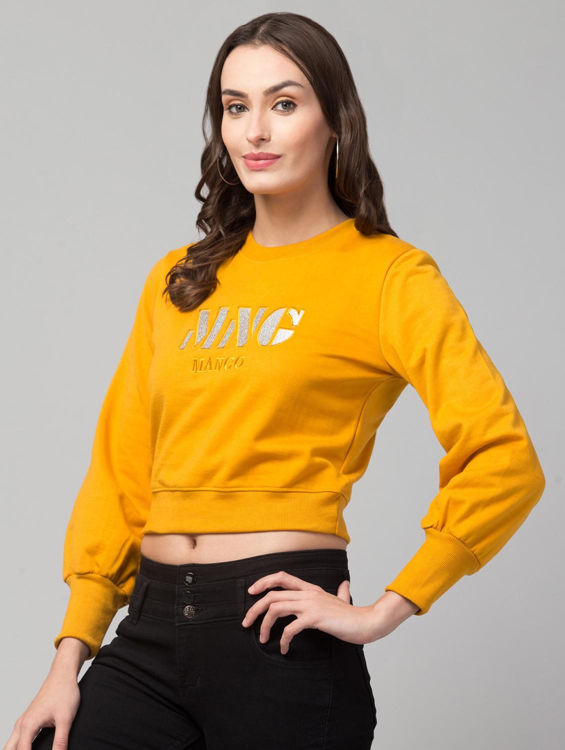 yellow solid regular sweatshirt - 19921883 - Standard Image - 1