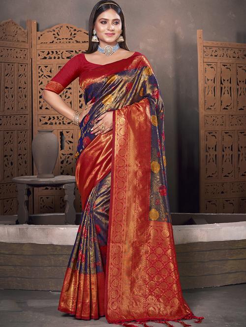 women's self design purple colored saree with blouse - 19925395 -  Standard Image - 0