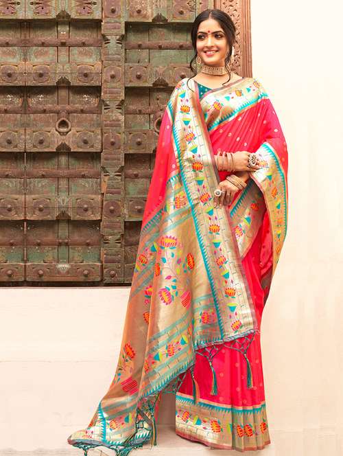 women's self design pink colored saree with blouse - 19925434 - Standard Image - 0