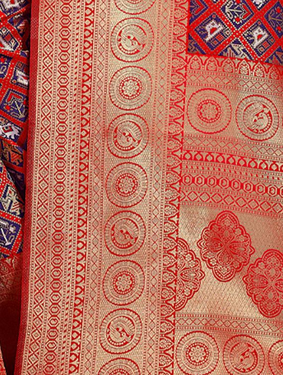 women's self design red colored saree with blouse - 19925470 - Standard Image - 1