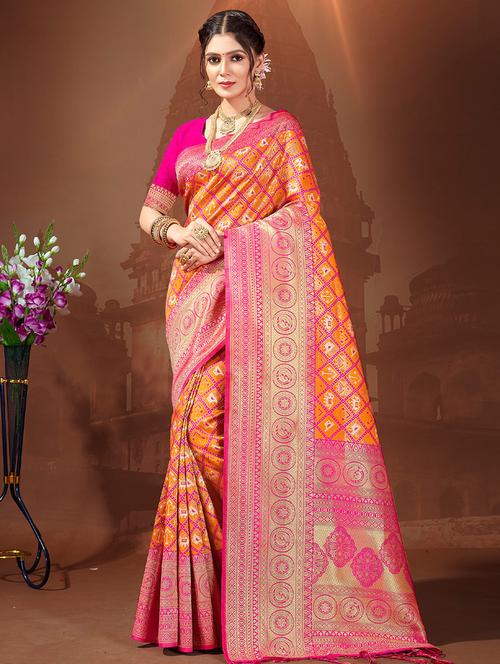 women's banarasi saree with blouse - 19925473 - Standard Image - 0