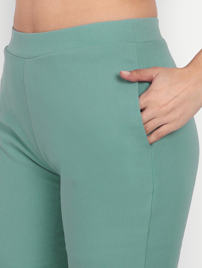 green flat front full length trouser - 19925577 - Standard Image - 4