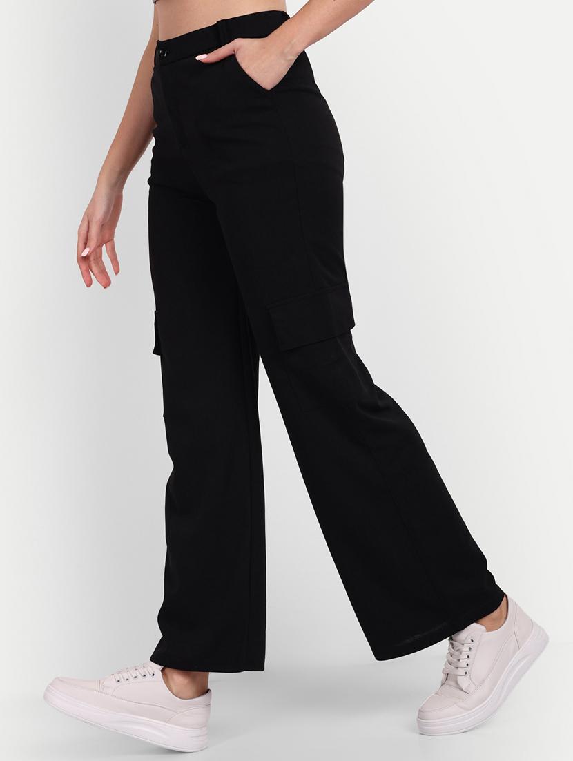 black solid cargo trouser - 19925596 - Standard Image - 1