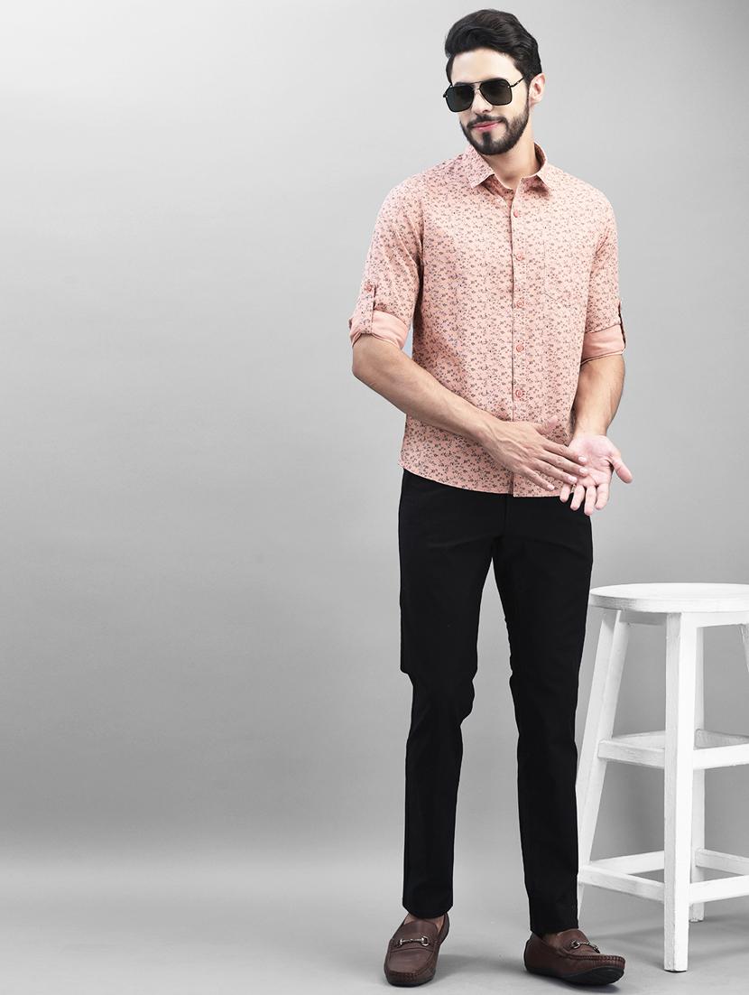 mens micro print casual shirt - 19925652 - Standard Image - 4