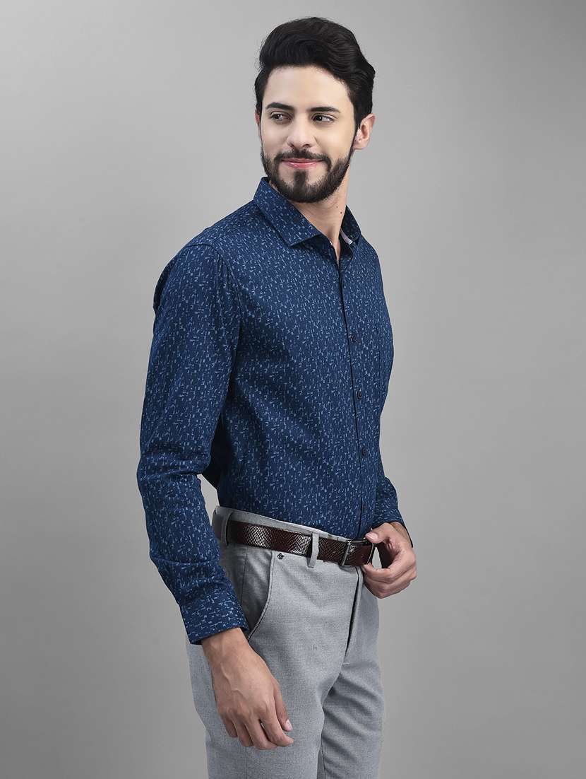 mens micro print formal shirt - 19925658 -  Standard Image - 1