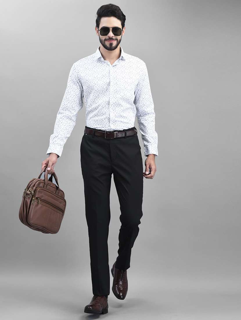mens micro print formal shirt - 19925660 - Standard Image - 4
