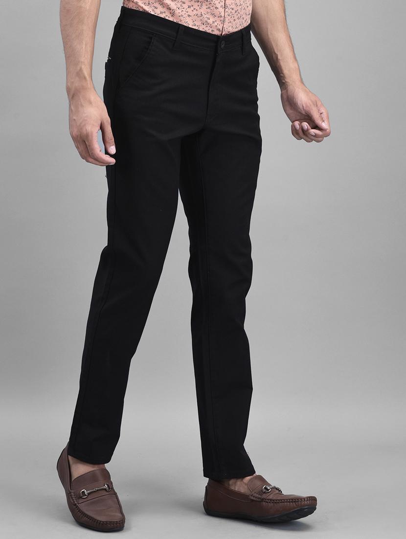 black solid chinos casual trouser - 19925693 - Standard Image - 1