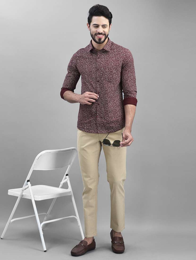 yellow solid chinos casual trouser - 19925694 -  Standard Image - 4