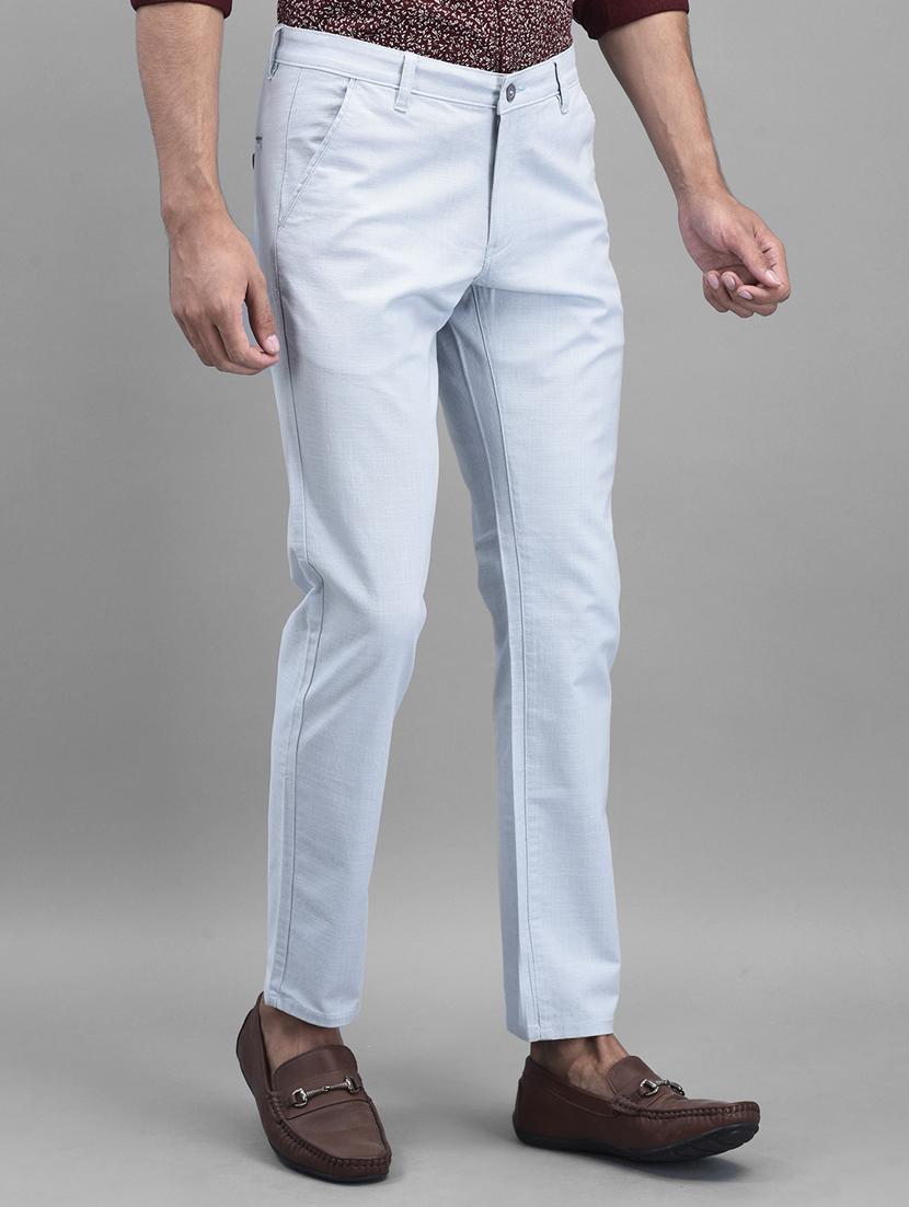 light blue solid chinos casual trouser - 19925697 - Standard Image - 1
