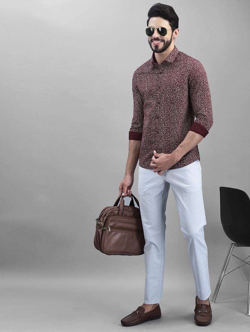 light blue solid chinos casual trouser - 19925697 - Standard Image - 4